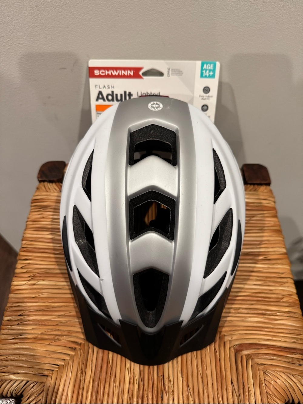 Lighted Adult Schwinn Black and white Bike Helmet